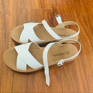 SOLD White platform sandals size 8.5